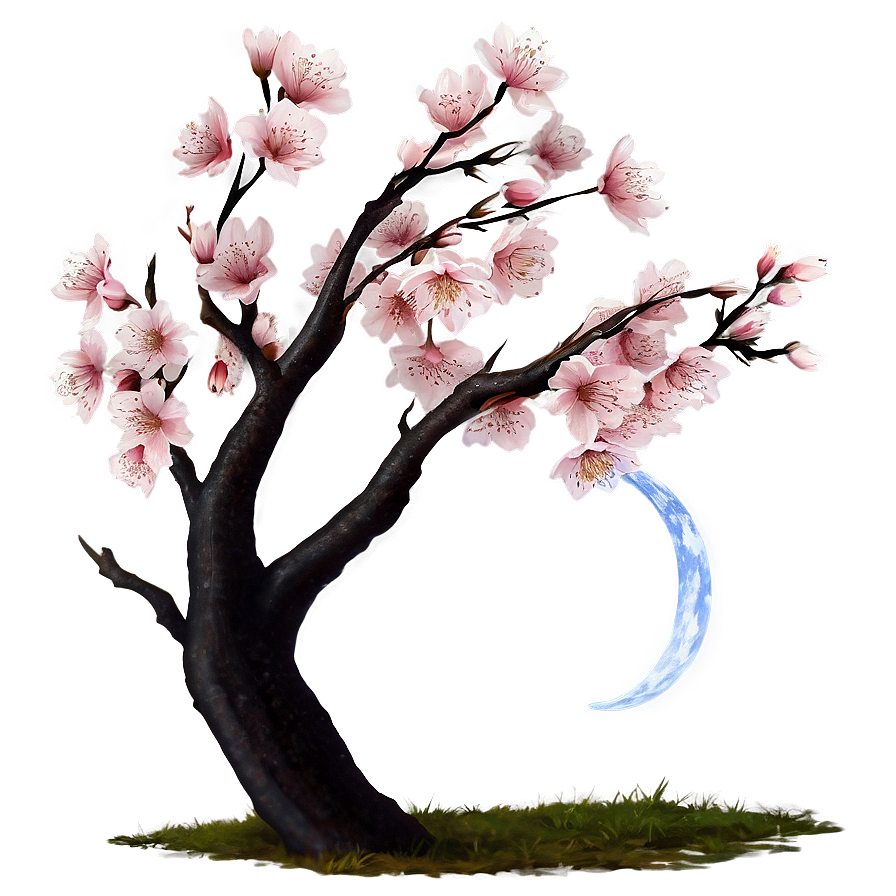 Cherry Blossom Under Moonlight Png 99 PNG Image