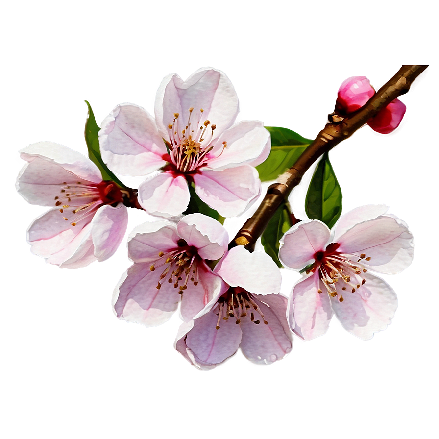 Cherry Blossom Watercolor Painting Png Llj32 PNG Image