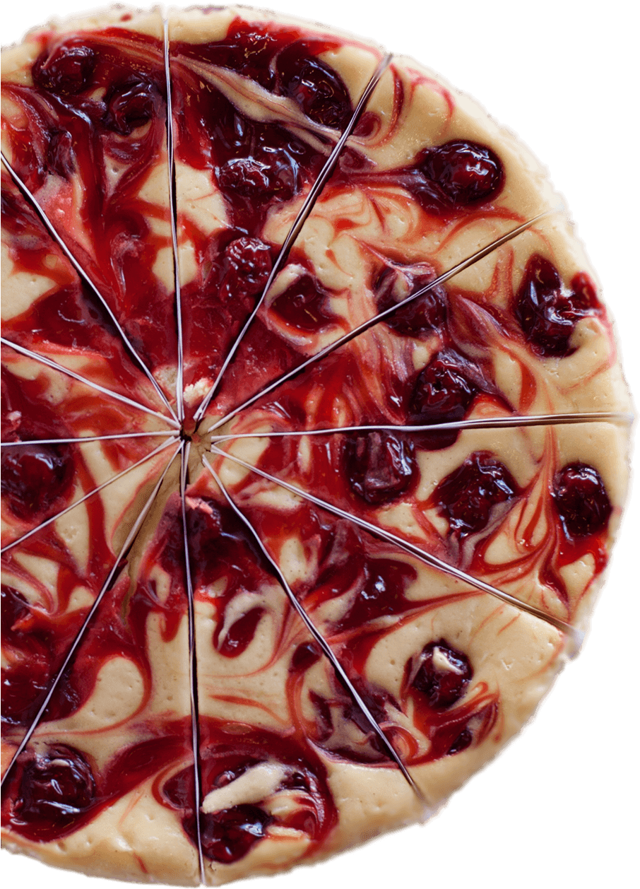 Cherry Cheesecake Slices PNG Image