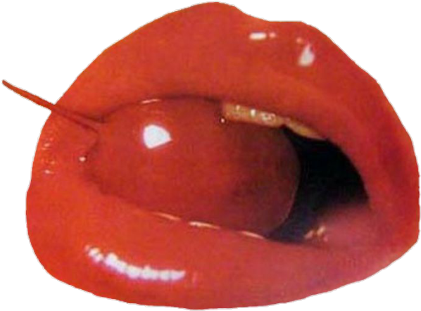 Cherry Lips Close Up PNG Image