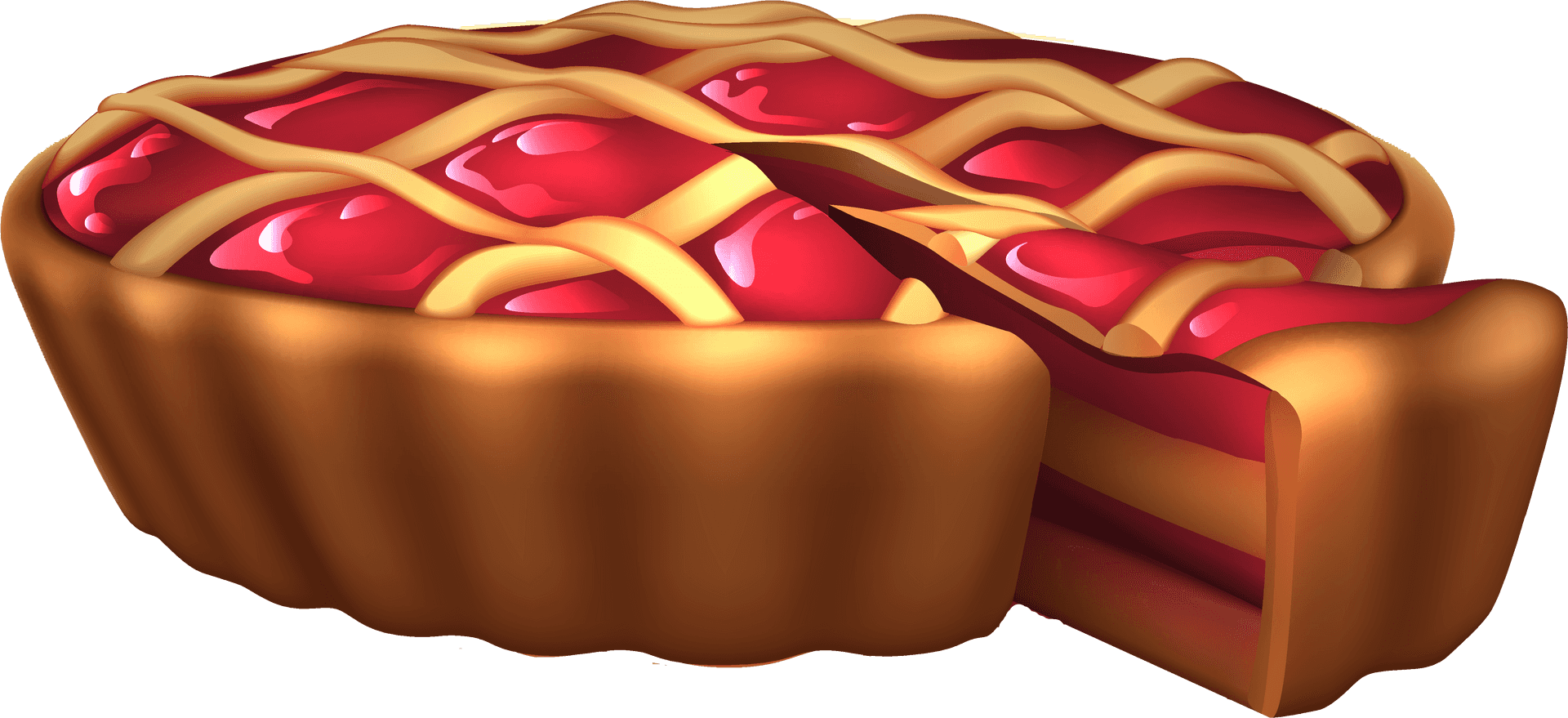 Cherry Pie Custard Dessert Illustration PNG Image