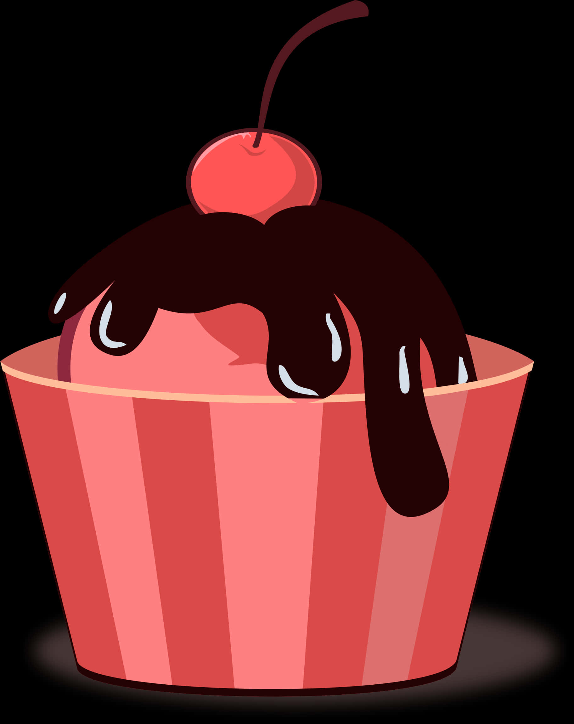 Cherry Topped Ice Cream Clipart PNG Image