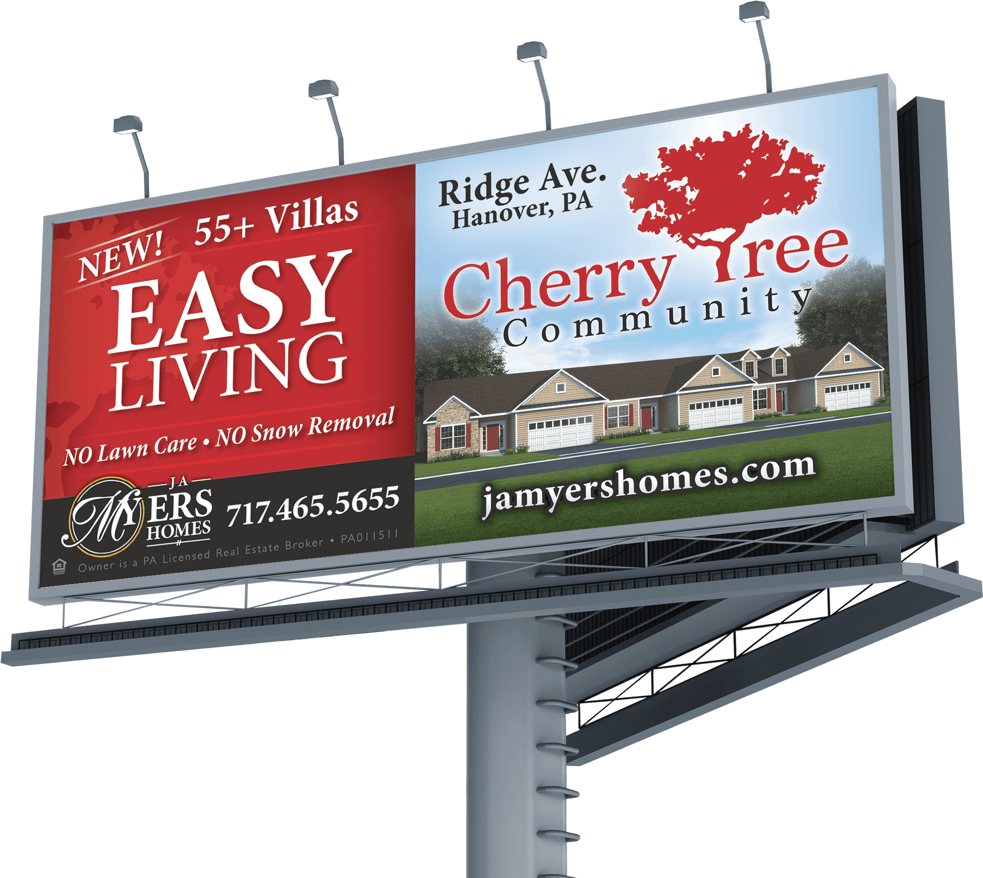 Cherry Tree Community Billboard Advertisement PNG Image