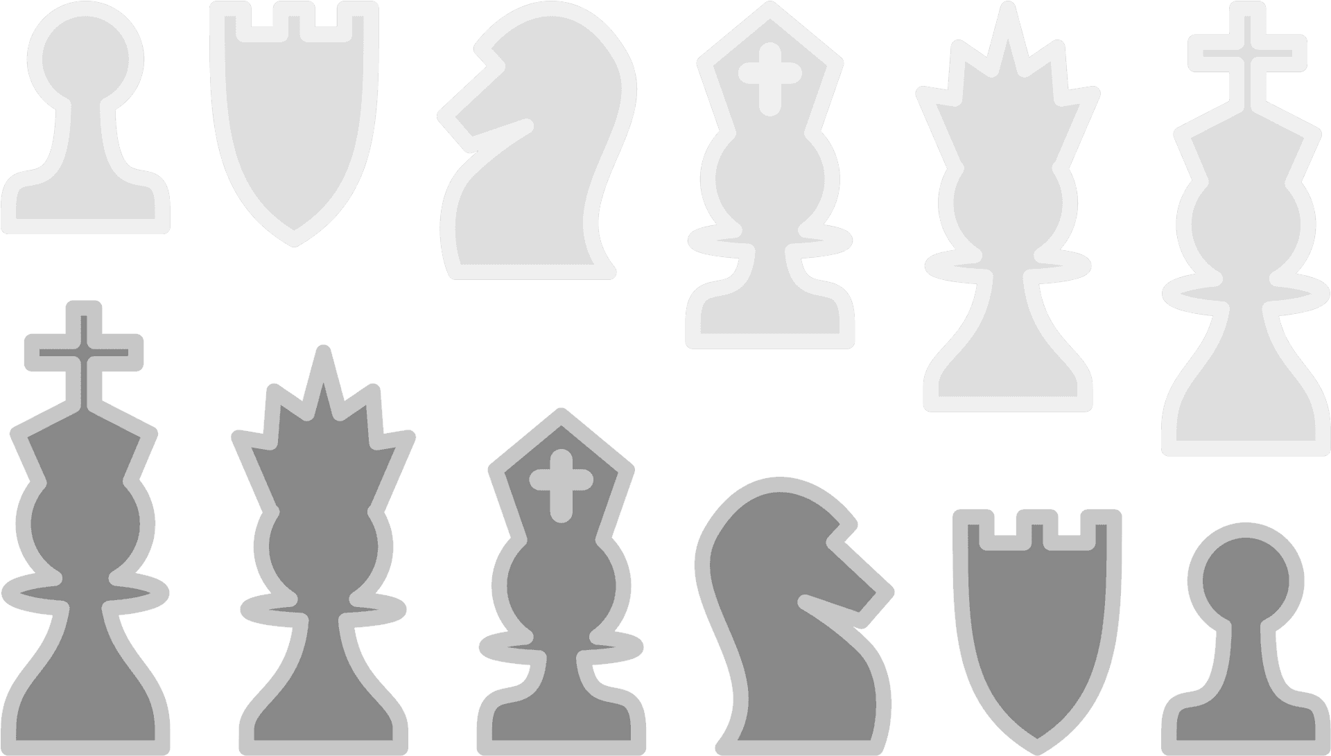 Chess Piece Silhouettes PNG Image