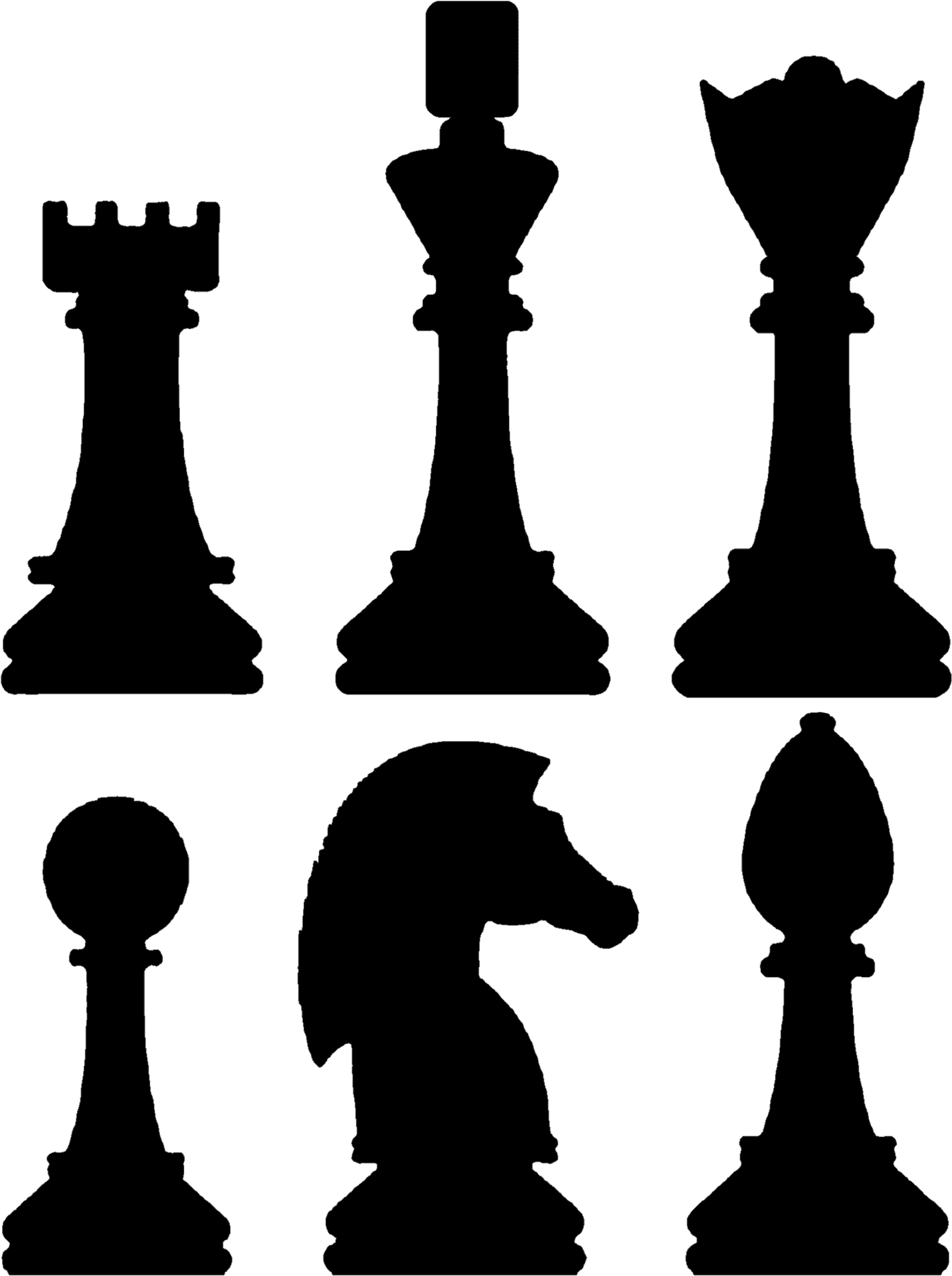 Chess Piece Silhouettes PNG Image