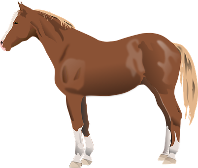 Chestnut Horse Illustration PNG Image