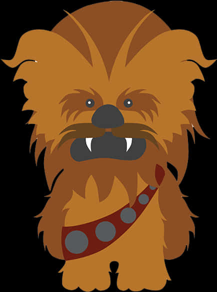 Chewbacca Cartoon Portrait PNG Image