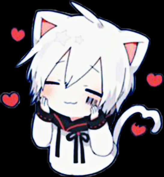 Chibi_ Anime_ Boy_with_ Cat_ Ears_and_ Tail PNG Image