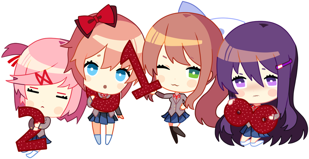 Chibi_ Anime_ Girls_ Trio PNG Image