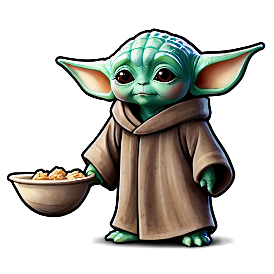 Chibi Baby Yoda Cute Png Veg60 PNG Image