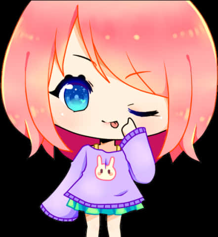 Chibi Character Giggle Cute Anime Art PNG Image