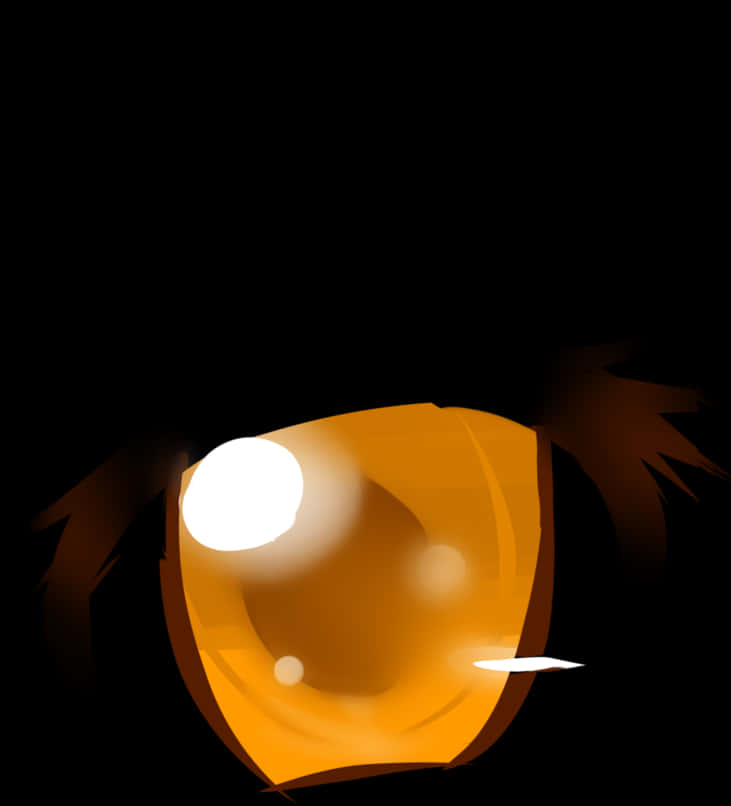 Chibi Character Glowing Eyes Dark Background PNG Image