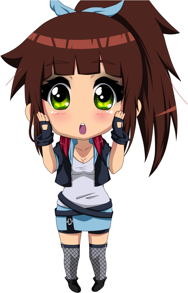 Chibi Character Surprised Expression.png PNG Image