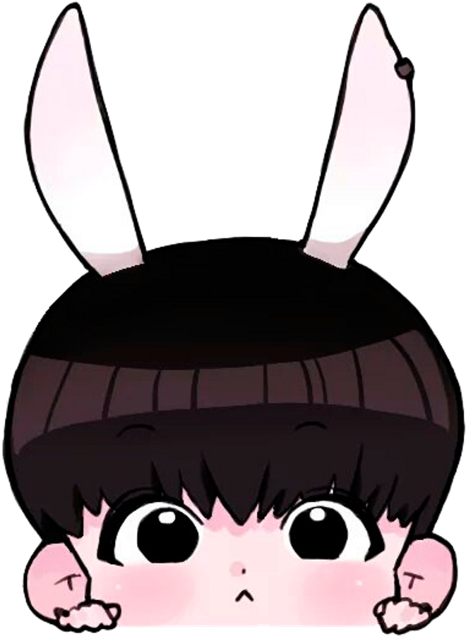 Chibi Character With Bunny Ears PNG Image