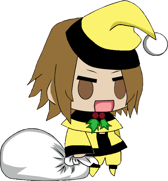 Chibi Characterin Santa Costume PNG Image