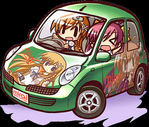 Chibi Characters Road Trip PNG Image