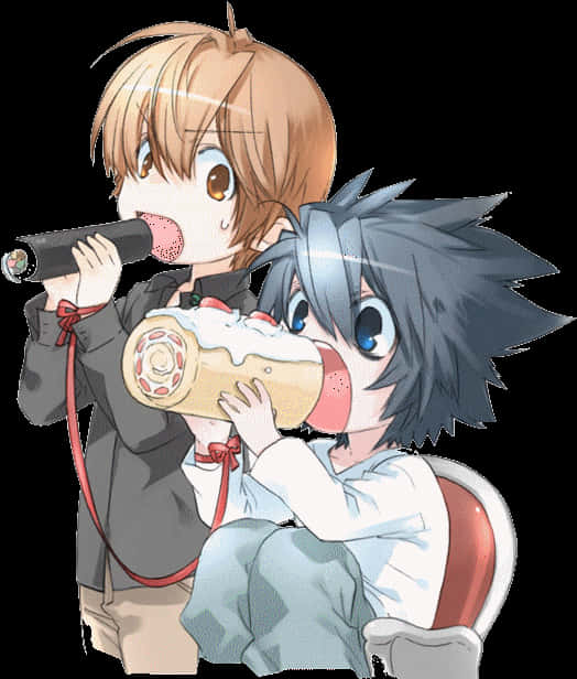 Chibi Death Note Karaoke PNG Image