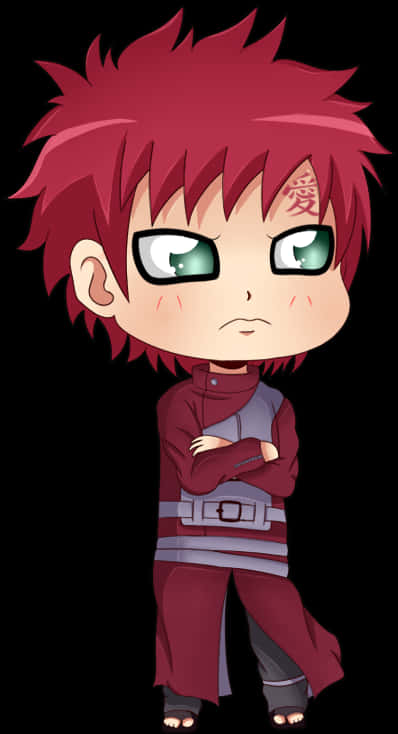 Chibi Gaara Cute Pose PNG Image