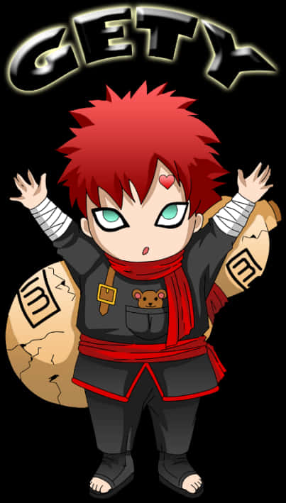 Chibi Gaara Naruto Anime PNG Image