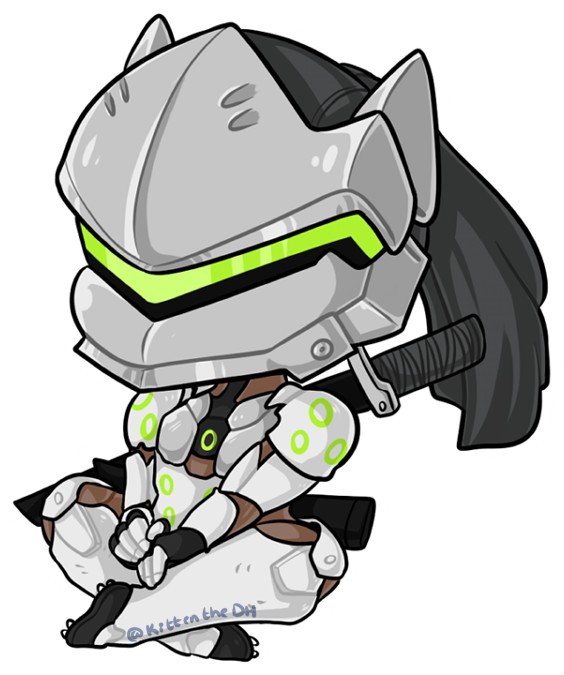 Chibi Genji Overwatch Artwork PNG Image