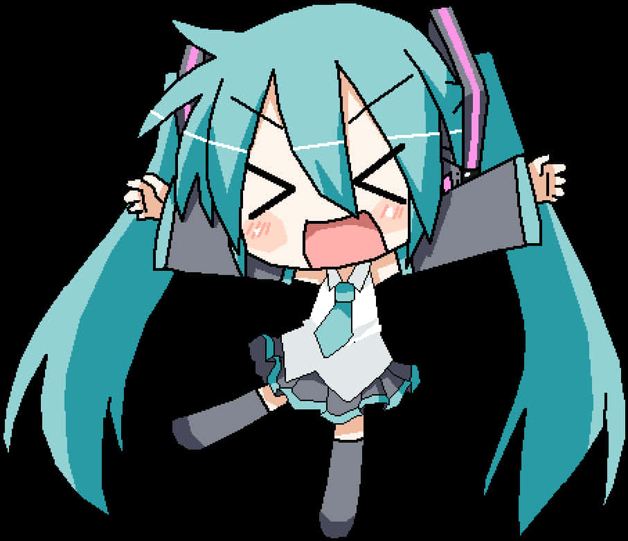 Chibi_ Hatsune_ Miku_ Crying PNG Image