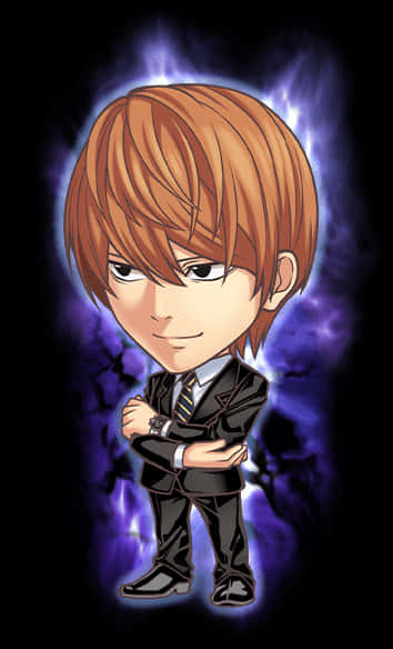 Chibi Light Yagamiwith Aura PNG Image