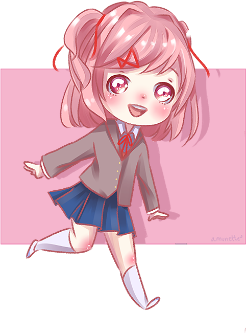 Chibi Natsuki D D L C Art PNG Image