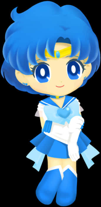 Chibi Sailor Mercury Character PNG Image