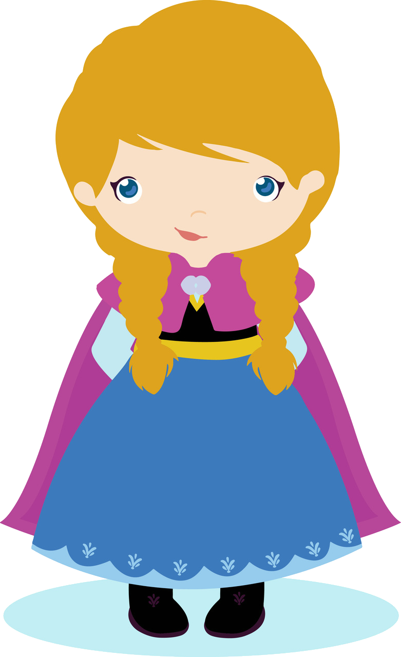 Chibi Style Anna Frozen Character PNG Image