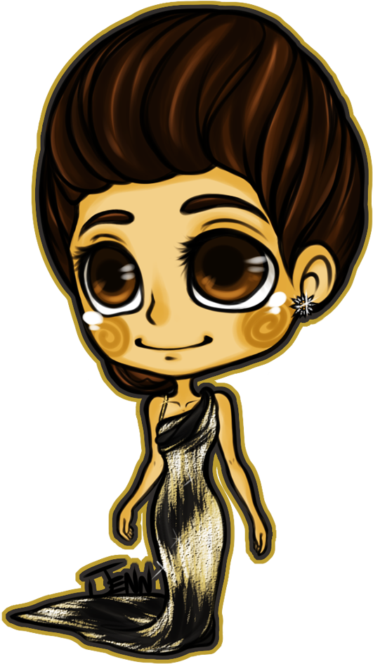 Chibi Style Elegant Figure PNG Image