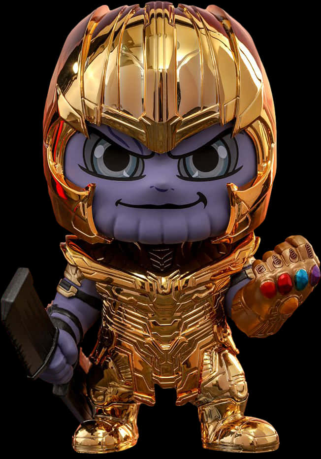 Chibi Style Thanos Figure PNG Image