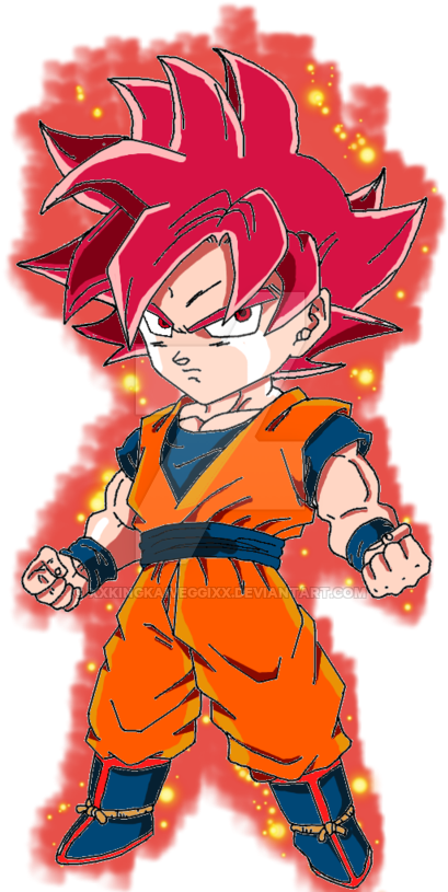 Chibi_ Super_ Saiyan_ Goku_ Flare_ Background.png PNG Image