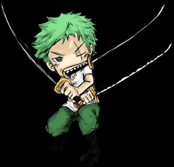 Chibi Swordfighter Zoro PNG Image