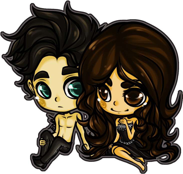 Chibi_ Vampire_ Couple_ Artwork PNG Image