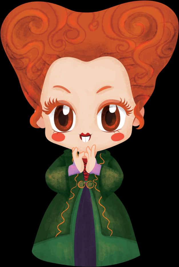 Chibi Witch Cartoon Character PNG Image