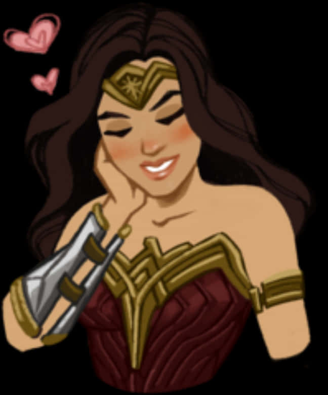 Chibi_ Wonder_ Woman_ Love PNG Image