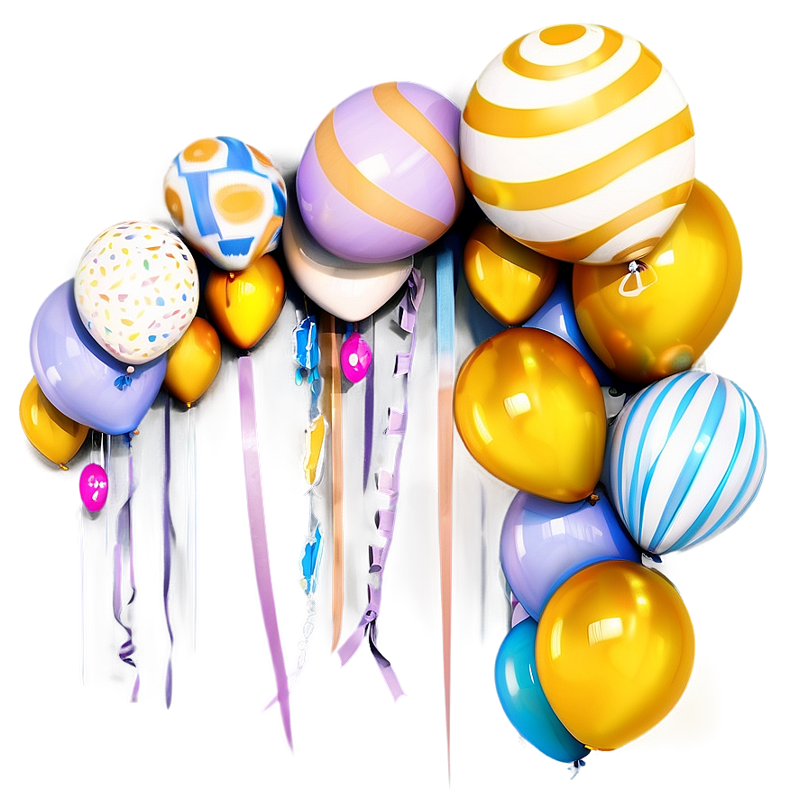 Chic Balloon Garland Arrangements Png Bhn PNG Image