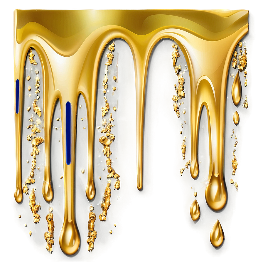 Chic Gold Glitter Drip Png Cwu50 PNG Image