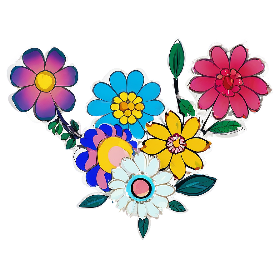 Chic Murakami Flower Design Png 06252024 PNG Image