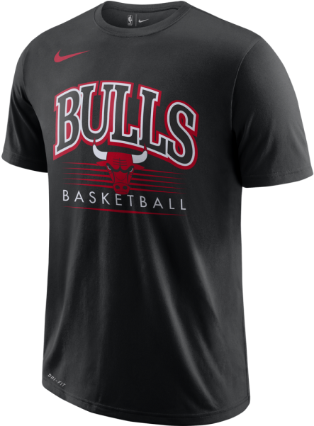 Chicago Bulls Nike Black T Shirt PNG Image