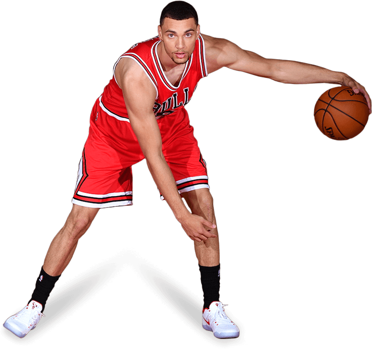 Chicago Bulls Player Dribbling Basketball PNG Image