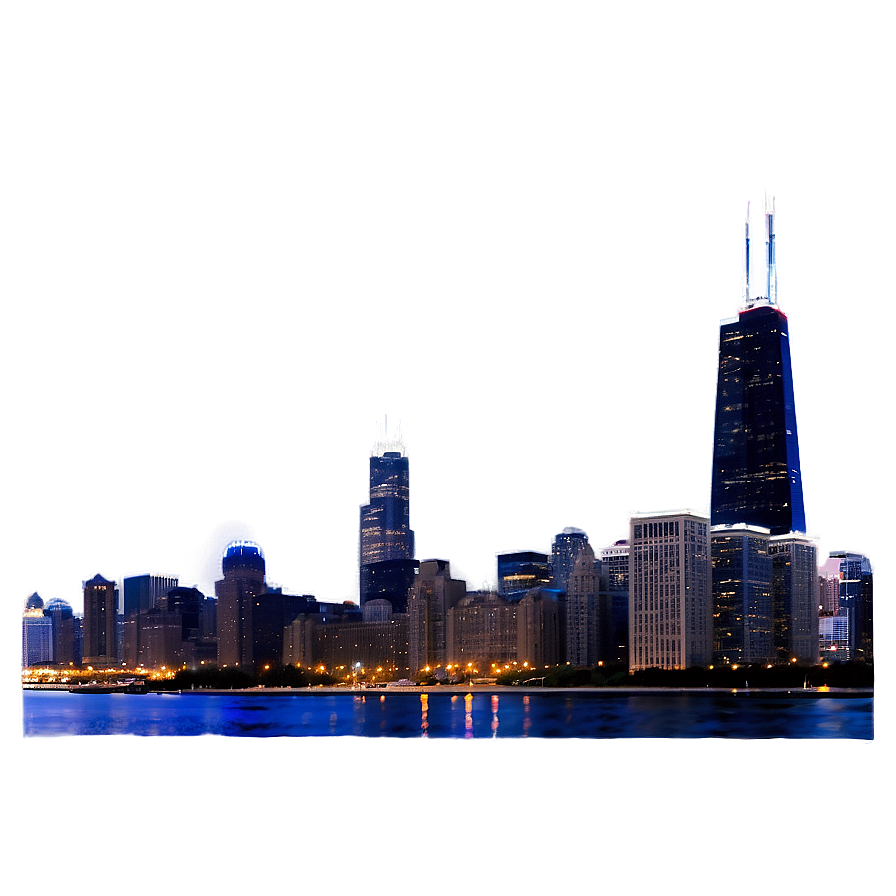 Chicago City Night View Png Uwx PNG Image