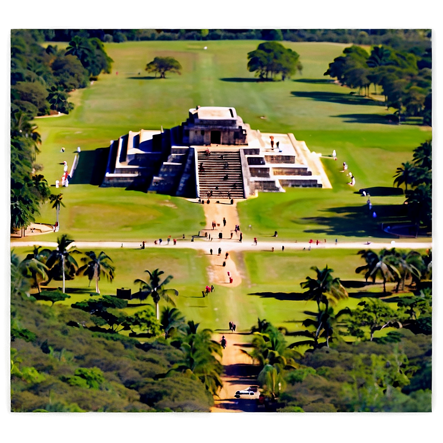 Chichen Itza Aerial Shot Png Dfd30 PNG Image