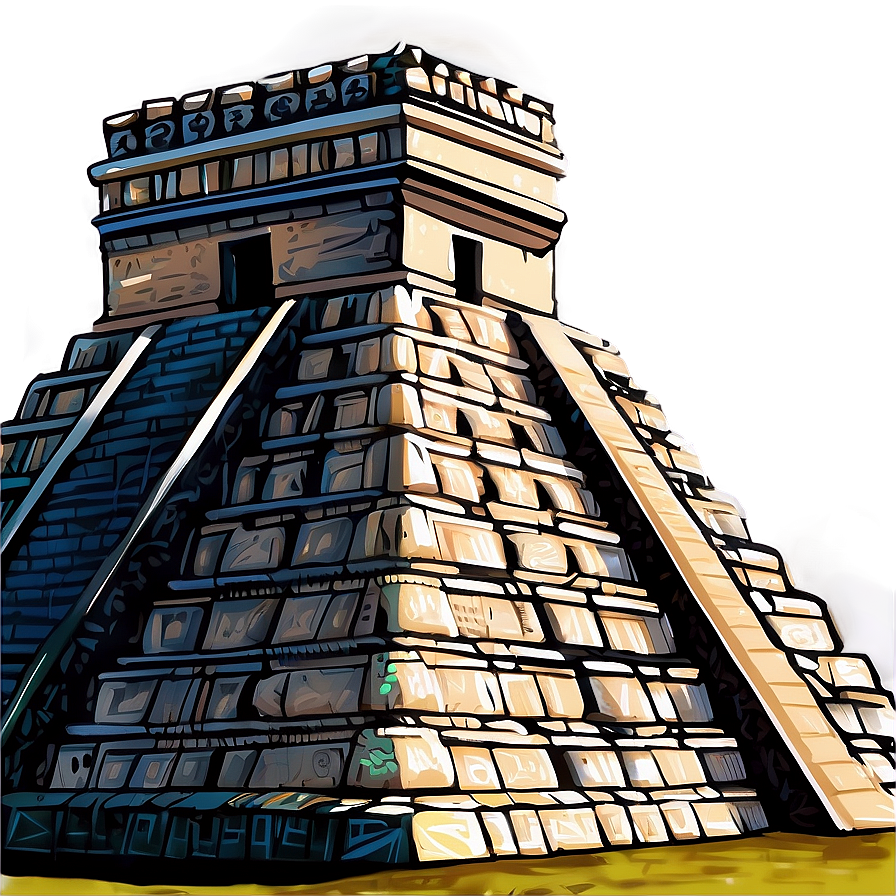 Chichen Itza Detailed Sketch Png Gxb78 PNG Image