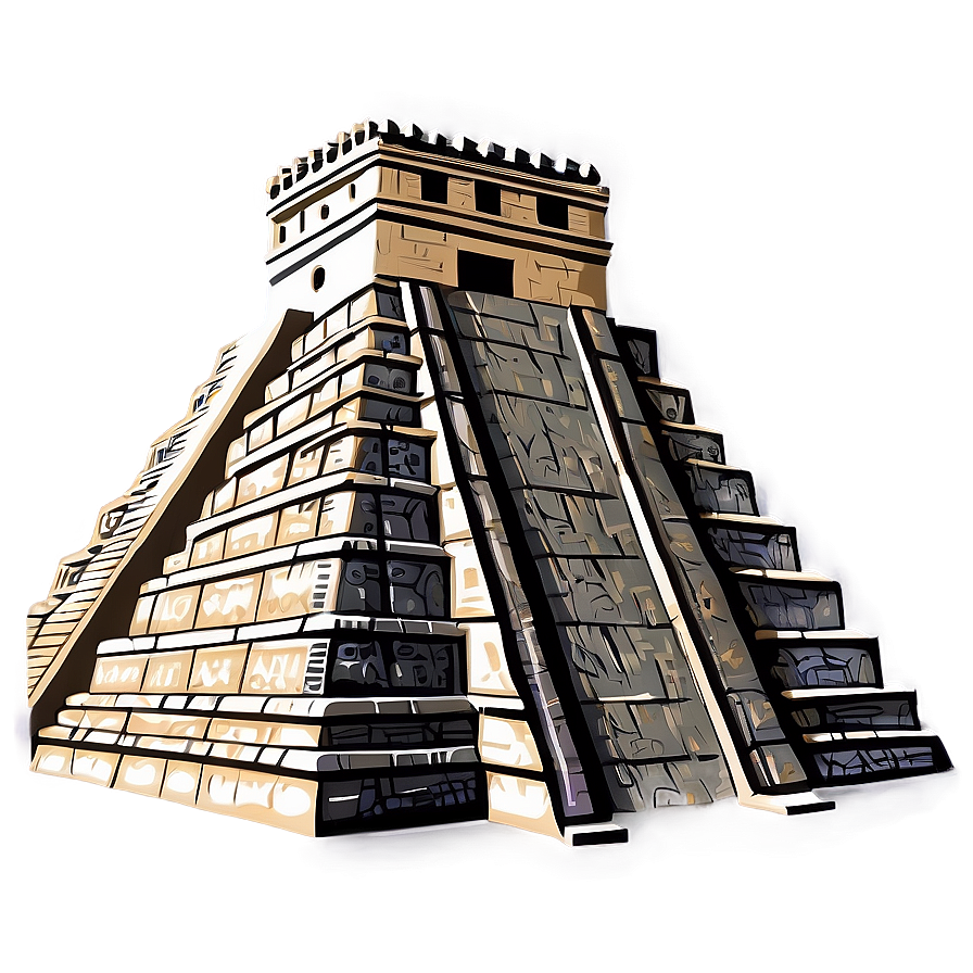 Chichen Itza Temple Drawing Png 8 PNG Image