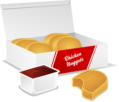 Chicken Nuggets Boxwith Dipping Sauce PNG Image