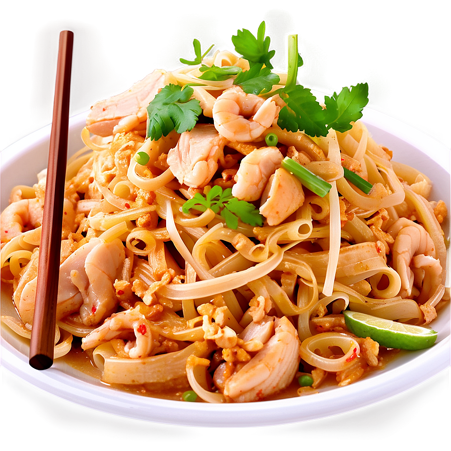 Chicken Pad Thai Cooking Png Qxx PNG Image