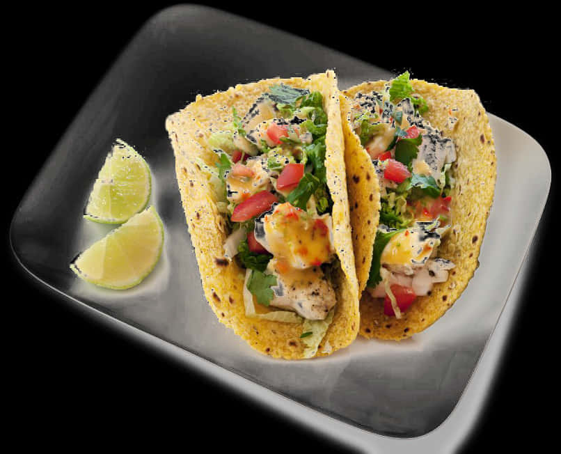 Chicken Tacoswith Lime Wedges.jpg PNG Image