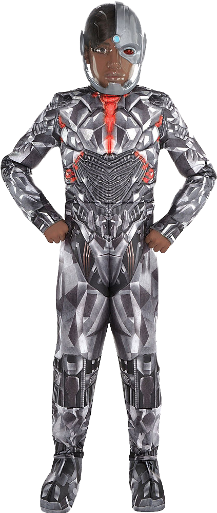 Child Cyborg Costume Pose PNG Image