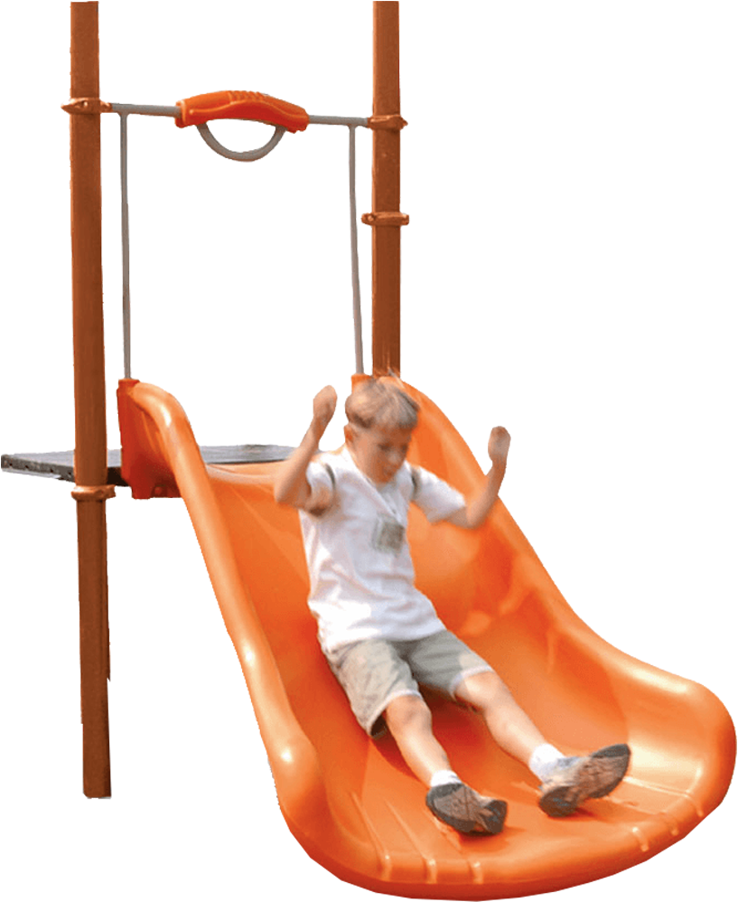 Child Enjoying Playground Slide PNG Image